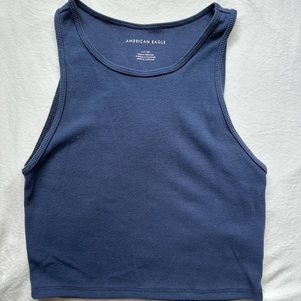 American Eagle Outfitters Blue Muscle Tank Top